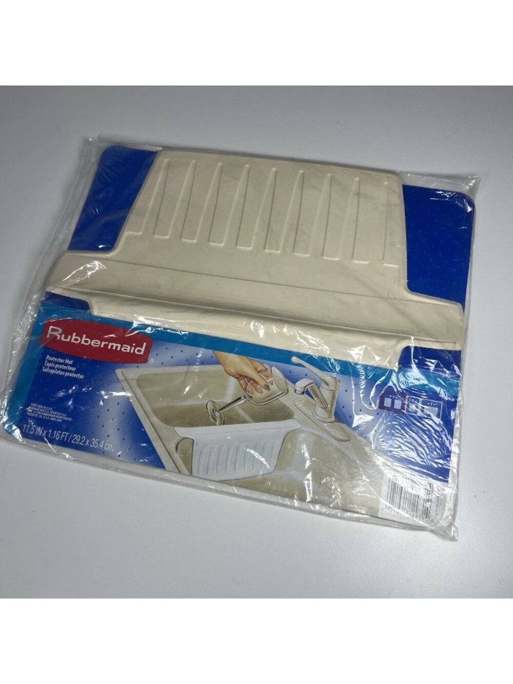 Rubbermaid Almond Kitchen Twin Sink Divider Dish Protector Mat 1297 Vtg 1994 USA